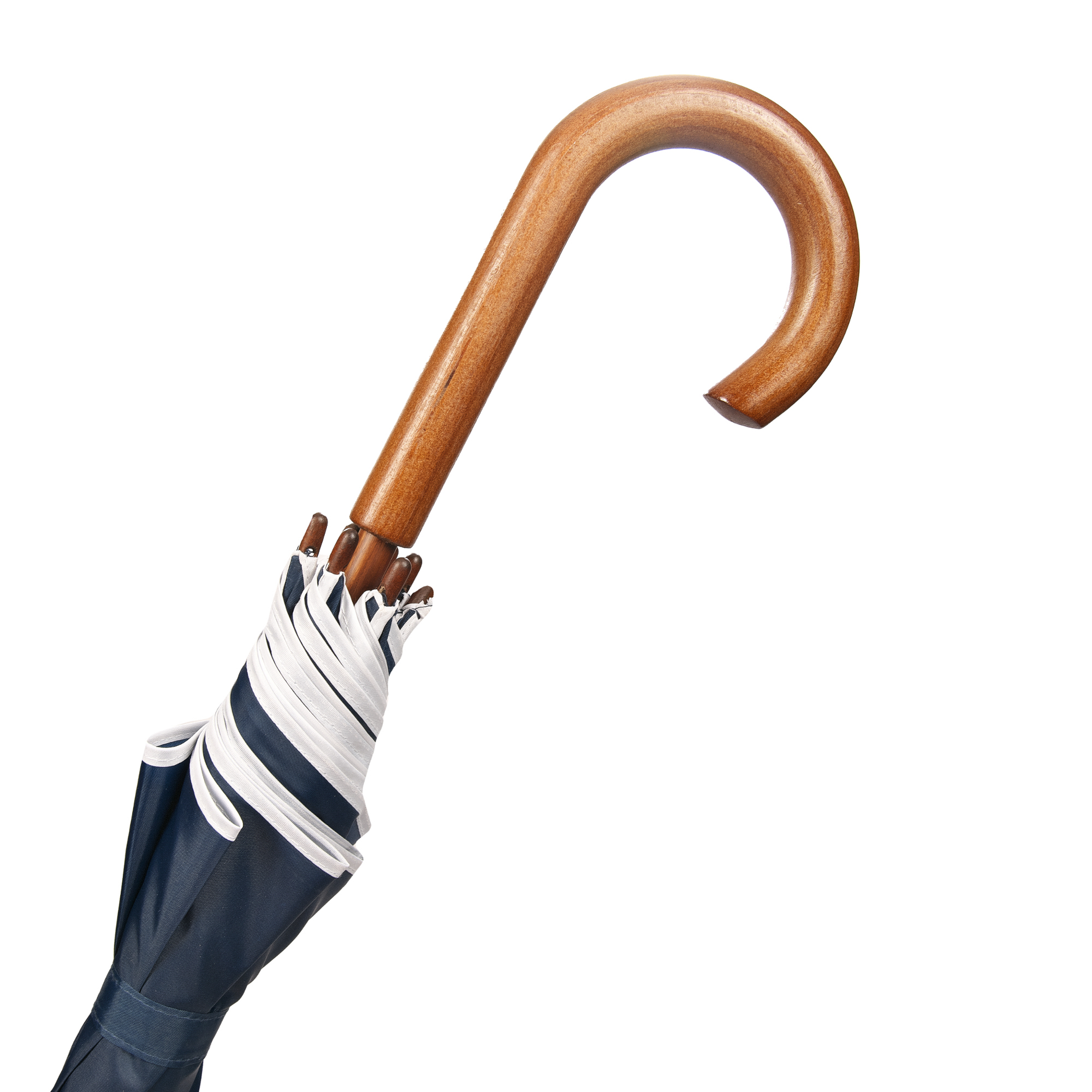 3-pojedyncze-parasole-niebieski-drewno-2-1 Parasol Oxford z lamówką granatowy