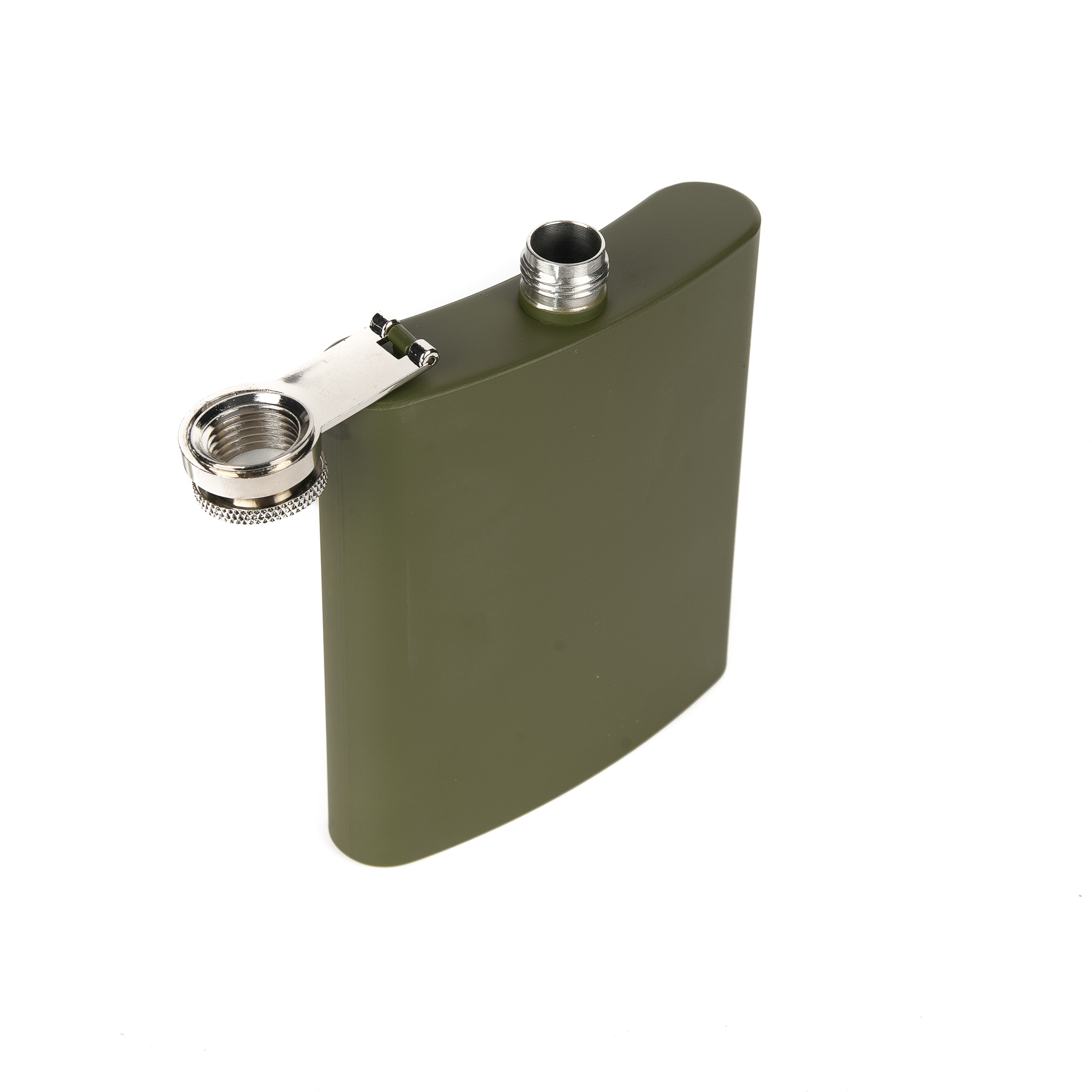 DSC_2737 Piersiówka HOUSTON matowa 200 ml zielona khaki