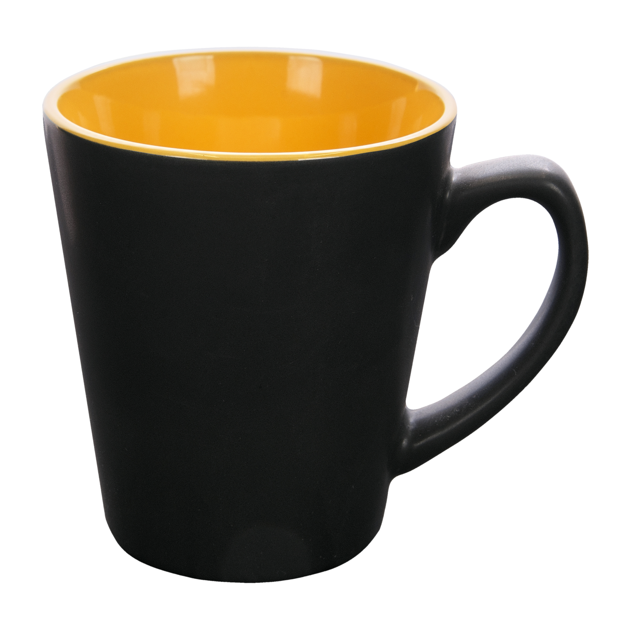 H3011-38 V-SHAPE mug 310 ml black-yellow