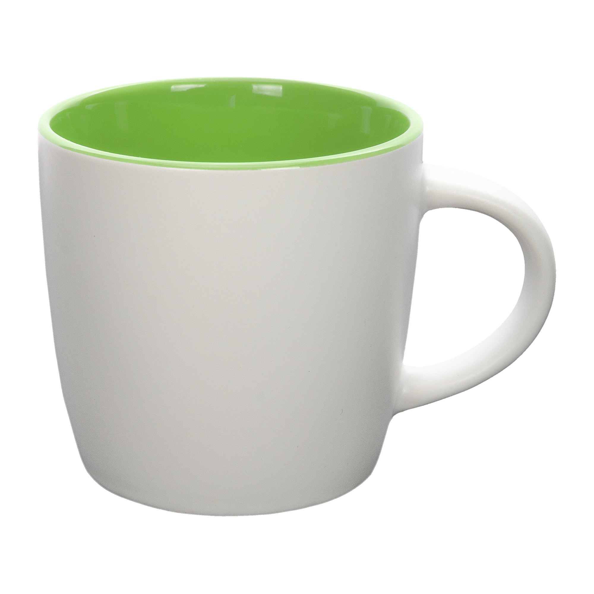 Kubek-bialy-niski-matowy-zielony-srodek DURAN mug 320 ml white-green