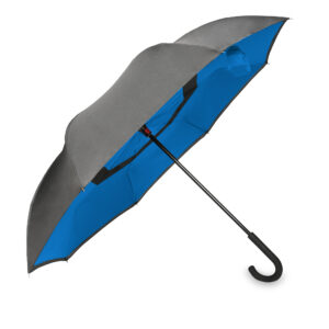 Parasol REVERSED czarno-niebieski