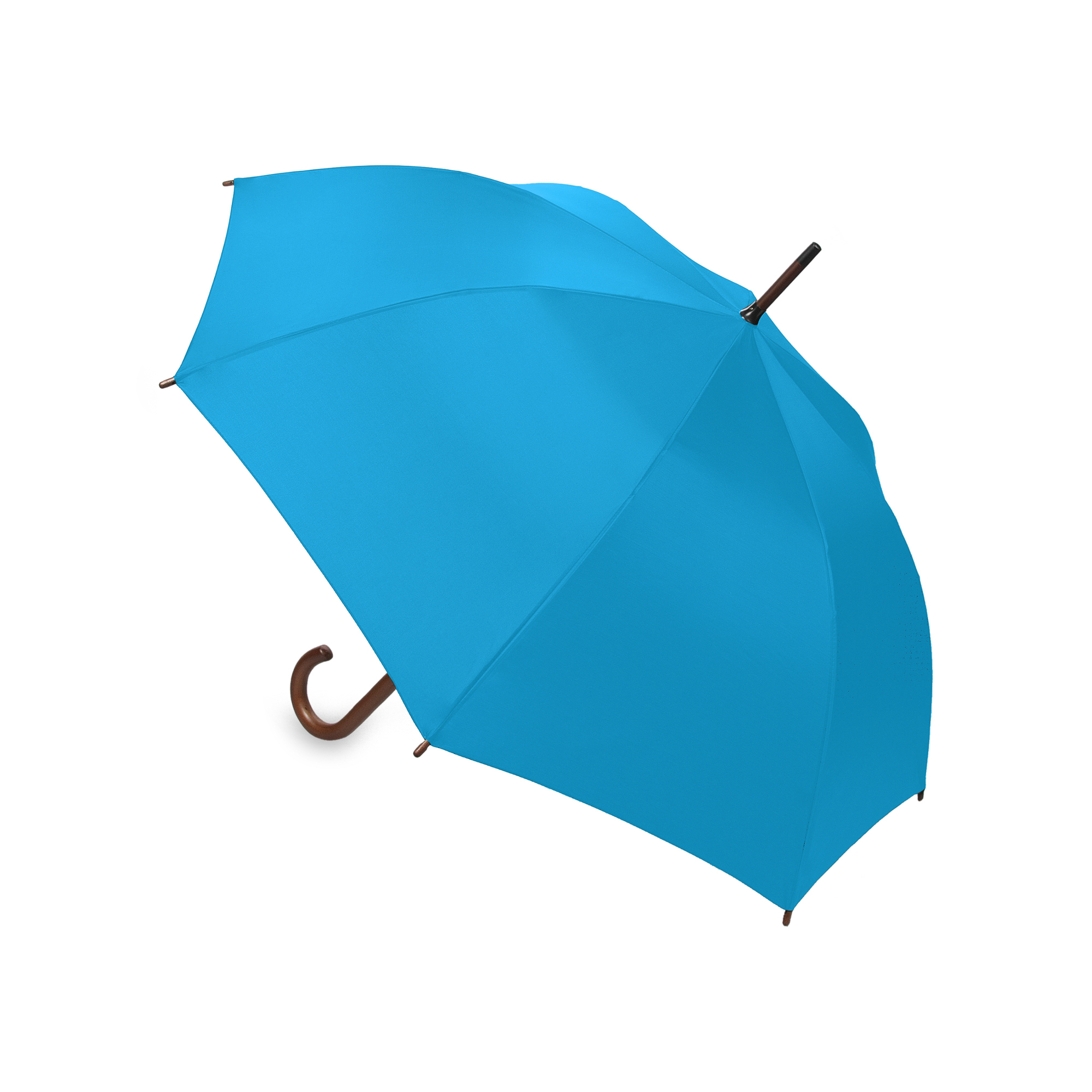 OXFORD umbrella with wooden handle sky blue