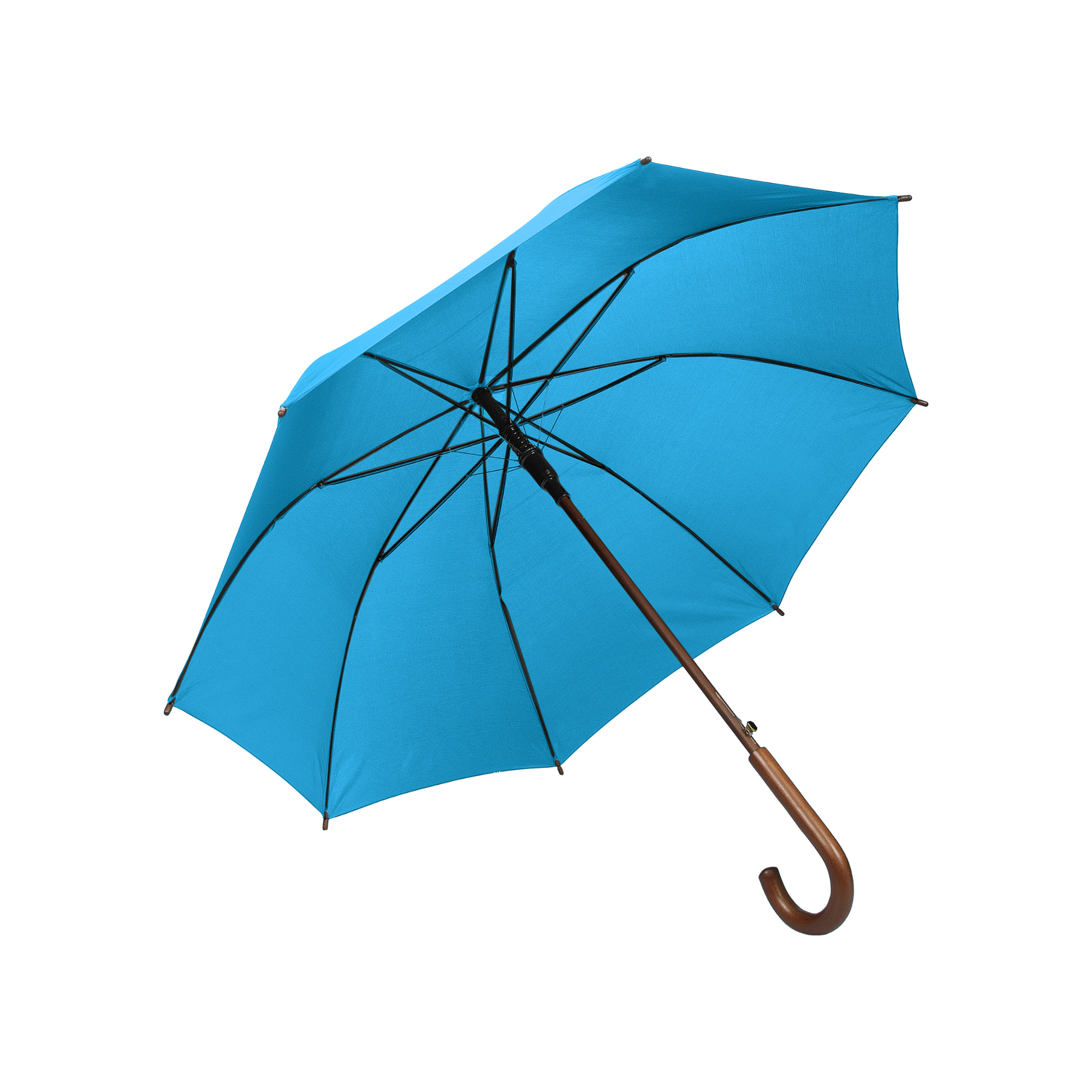 OXFORD umbrella with wooden handle sky blue