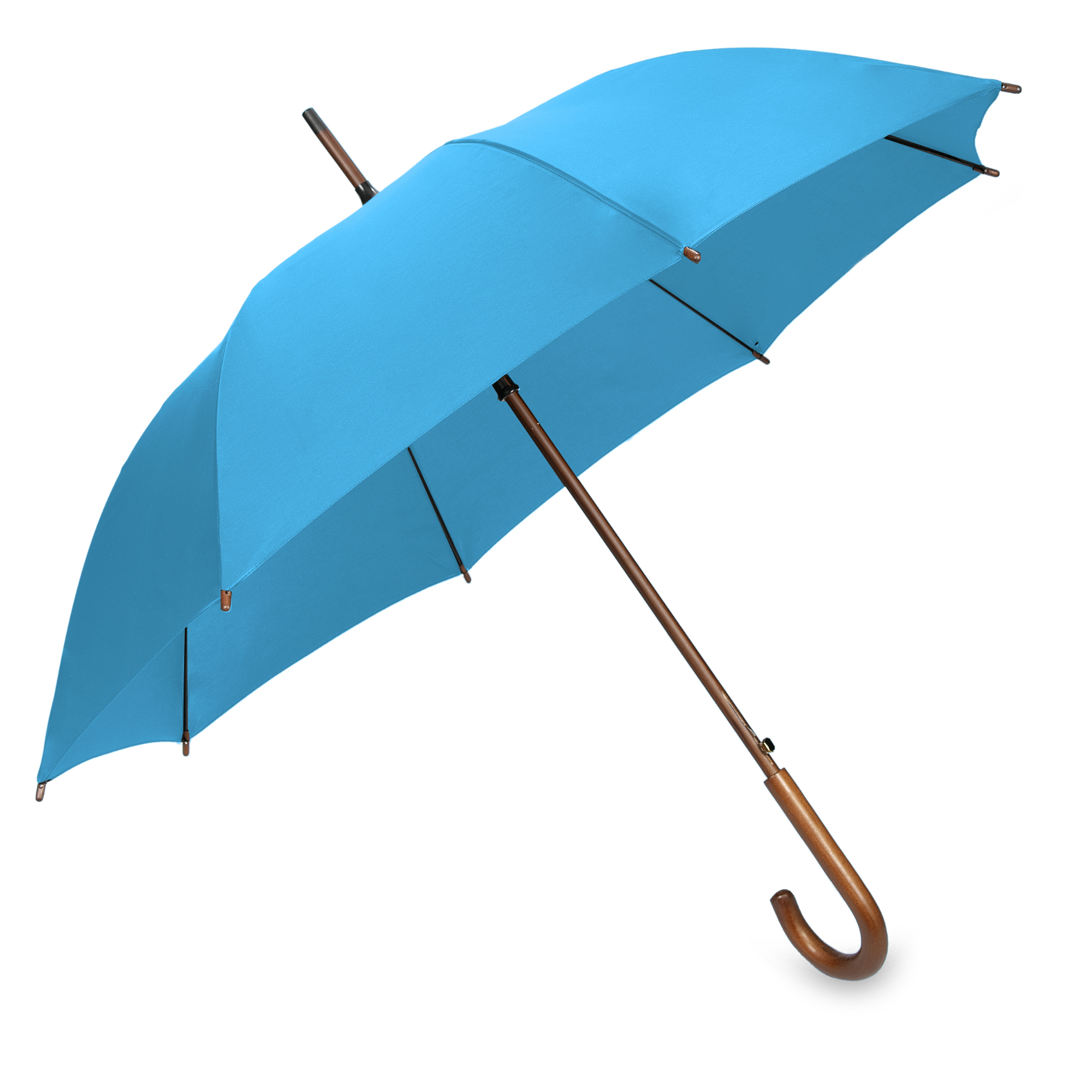 OXFORD umbrella with wooden handle sky blue
