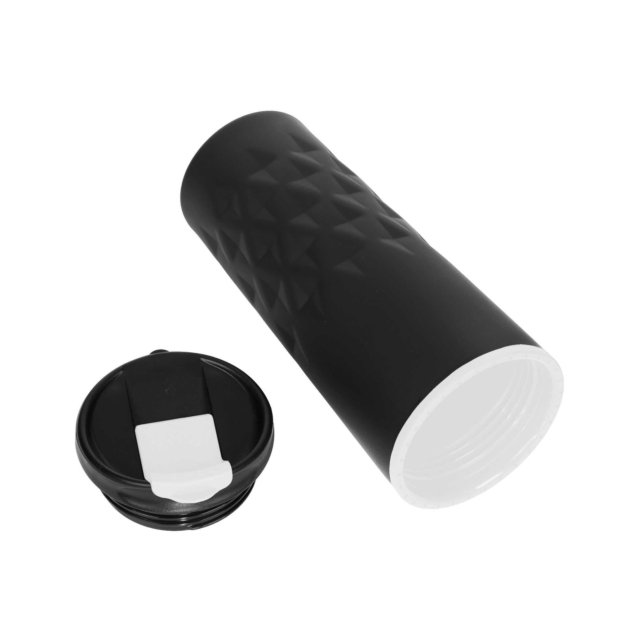 Termos-czarny-z-bialym-paskiem-paskiem-3-1 Kubek termiczny BOSTON 400 ml czarno-biały