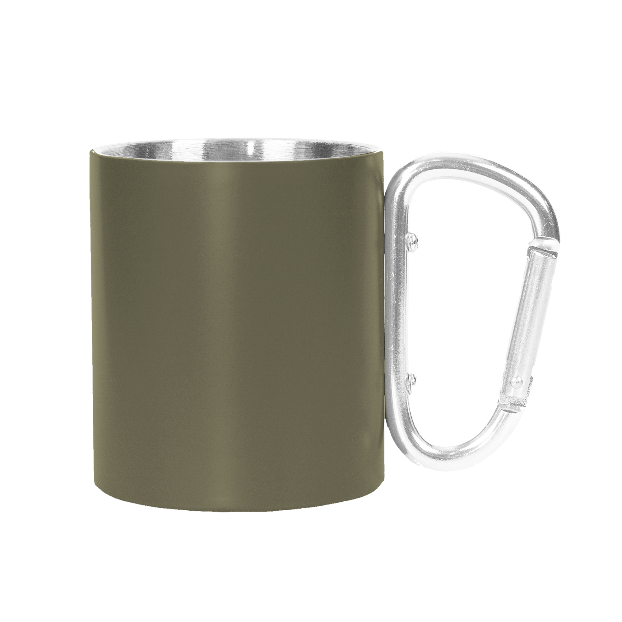 Kubek z karabińczykiem MILANO 190 ml zielony khaki