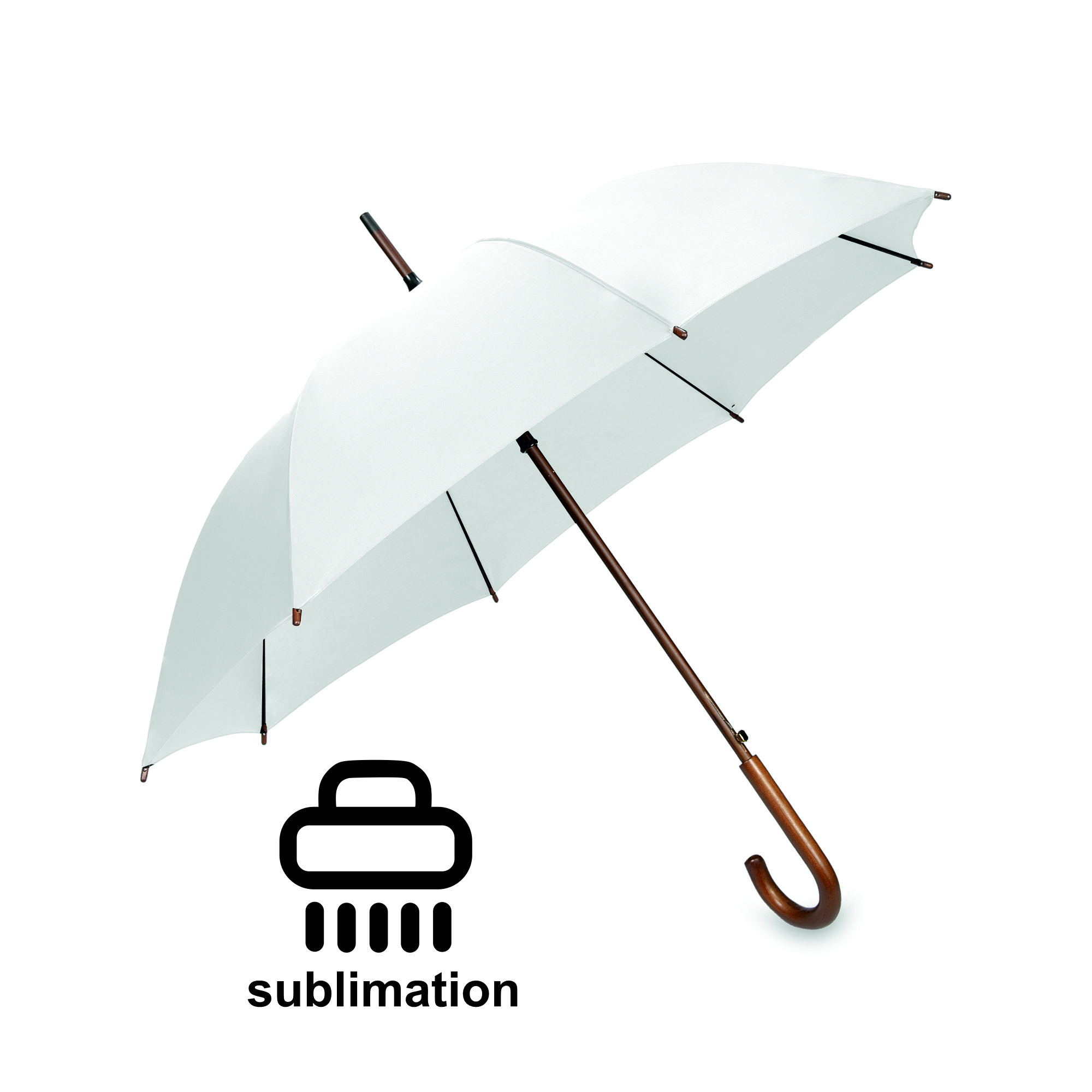 parasol-sublimacyjny Parasol OXFORD sublimacyjny z drewnianą rączką biały