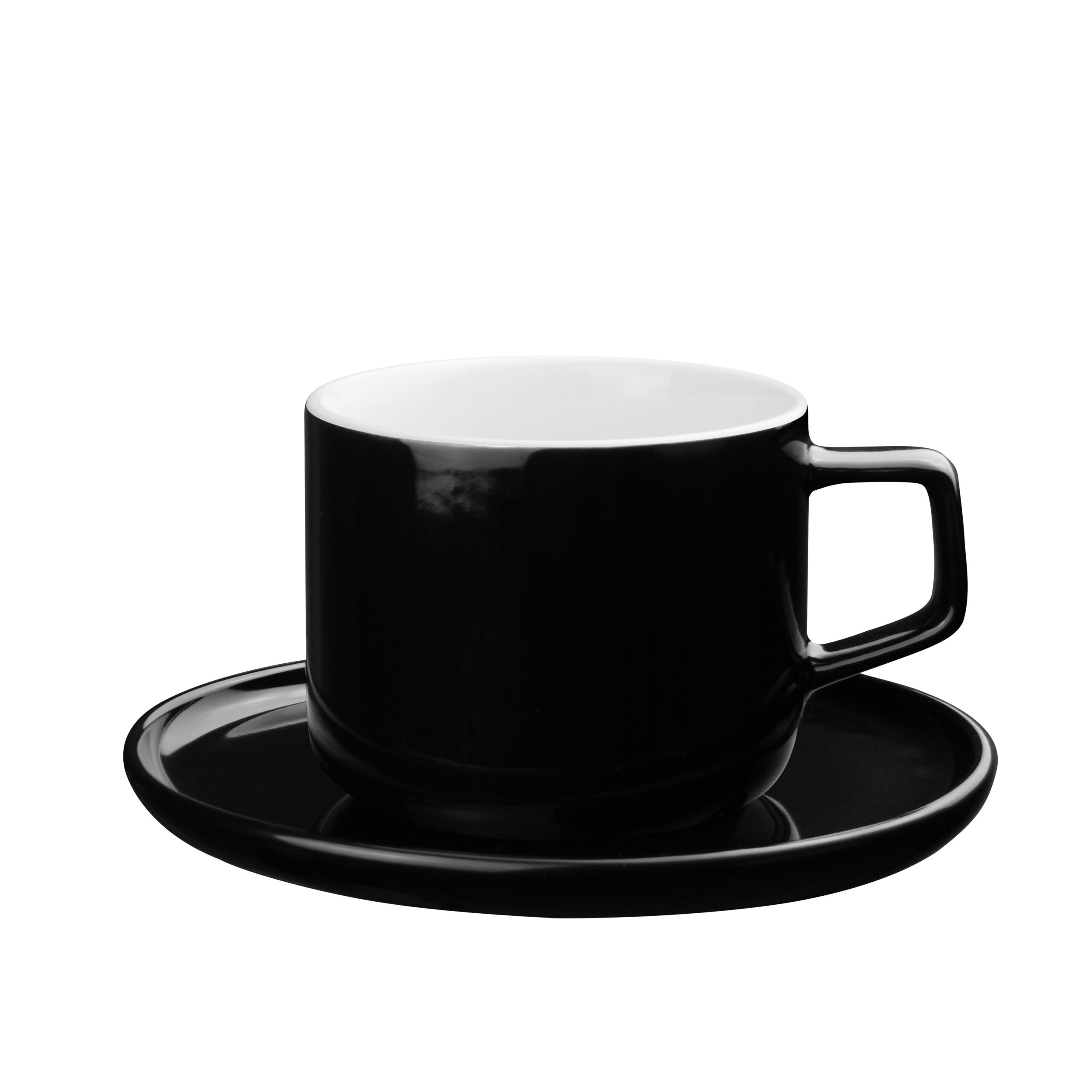 Filiżanka ze spodkiem CINO 280 ml czarna