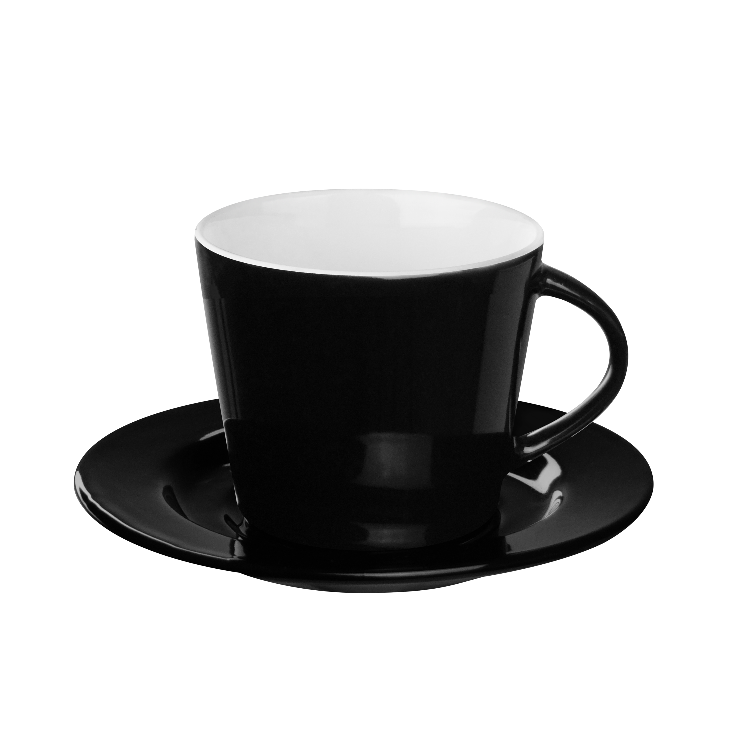 Filiżanka ze spodkiem IZA czarno-biała 210 ml