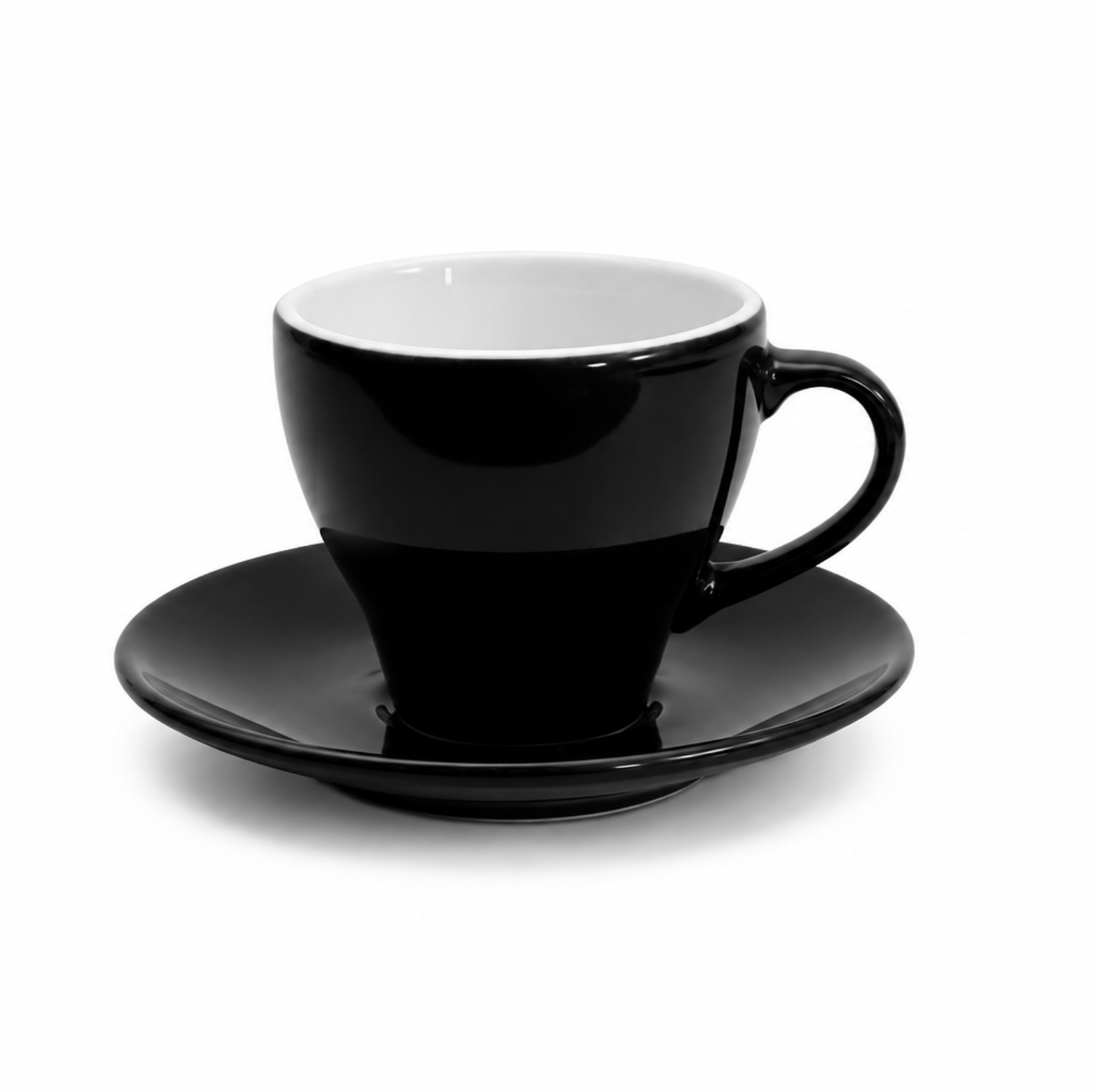 Filiżanka CAPPUCCINO ze spodkiem czarno-biała 200 ml