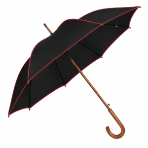 Black Oxford umbrella with trim